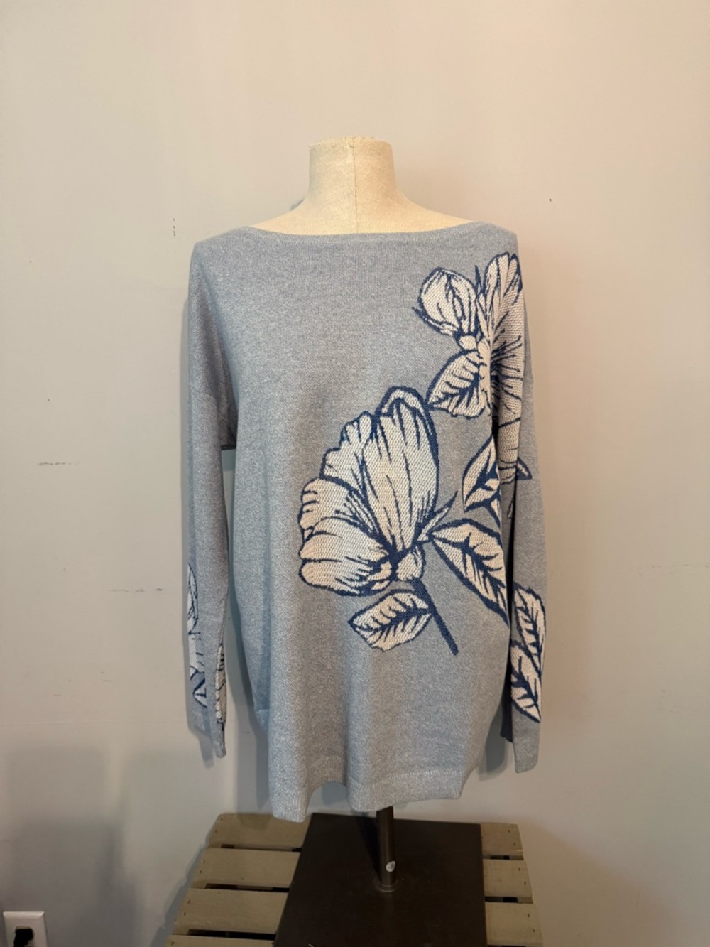 Chico's Lt. Blue Crewneck Sweater